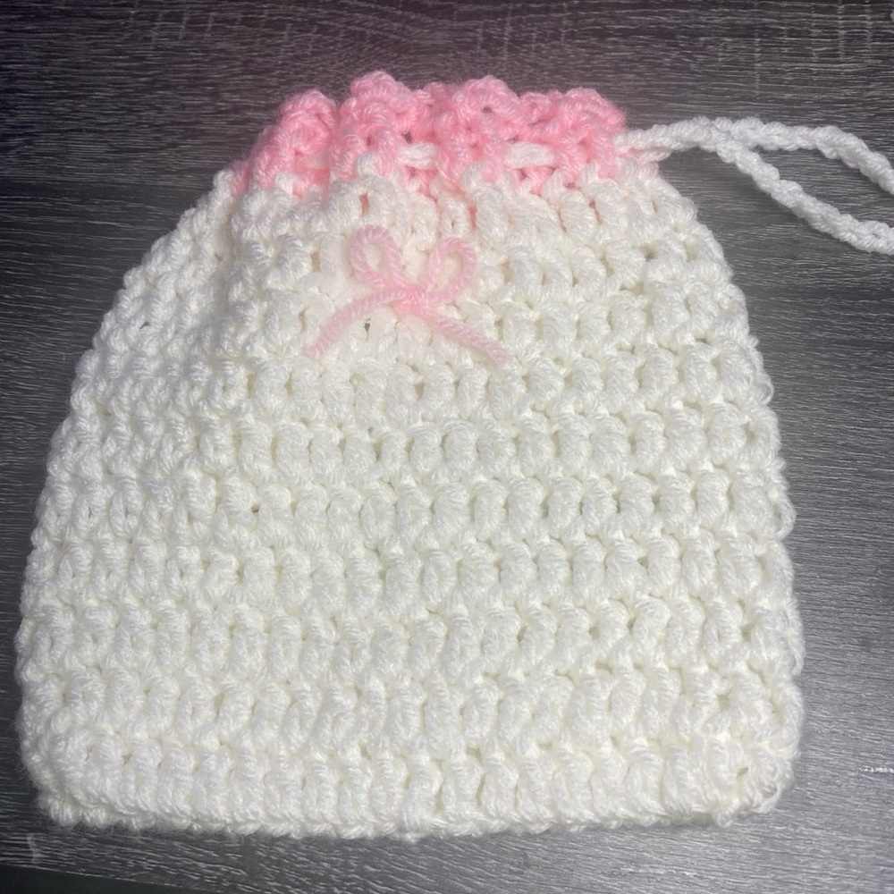 Crochet Drawstring Pouch - Picture 2 of 5